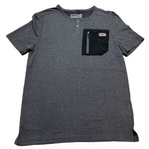Avalanche Gray Henley Shirt with Black Pocket